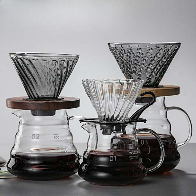 Coffee Equipment Pour Over - Ensemble de cafetière en verre Borosilicate